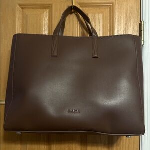 Calpak Chocolate Brown Leather Tote